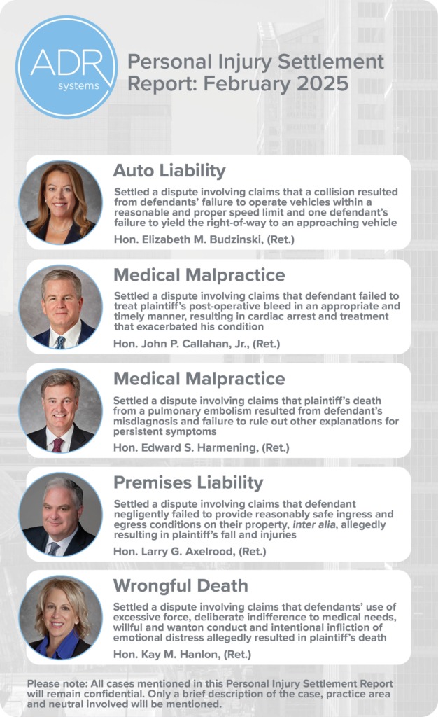 2025 February Personal Injury Settlement Report